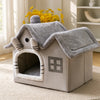 Cama Acolchada de Invierno para Gatos. Diseño con forma de casa.