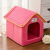 Casita con acolchado suave para mascotas.