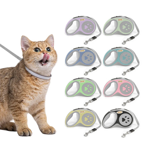 3m 5m Nylon Automatic Dog Leash Retractable Durable Cat Lead Extending Puppy Walking Running Traction Roulette For Small Dogs