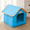 Casita con acolchado suave para mascotas.