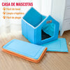 Casita con acolchado suave para mascotas.