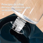 Comedero automático con dispensador de agua. Azul marino.